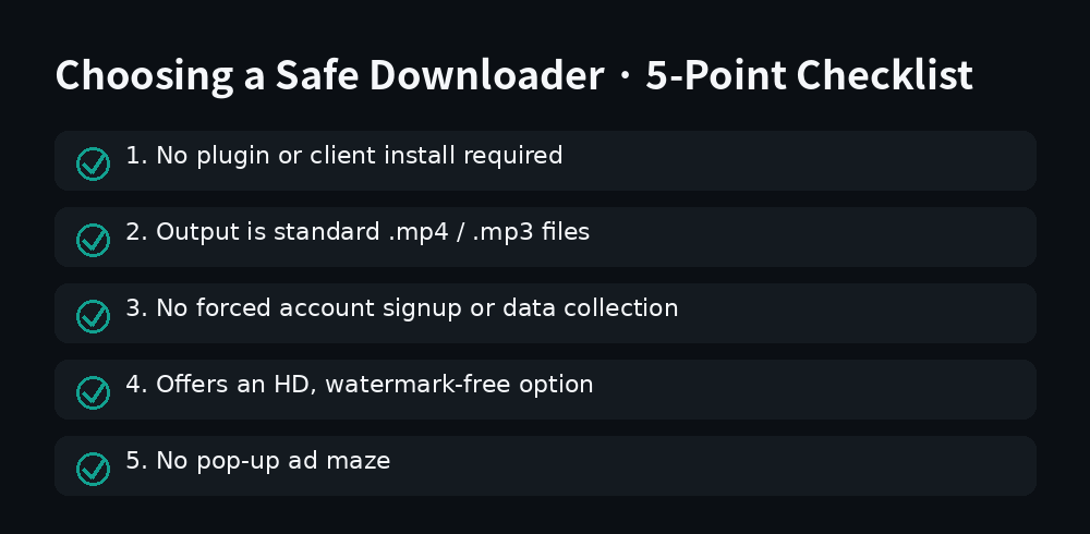 5-point checklist for choosing a safe TikTok downloader